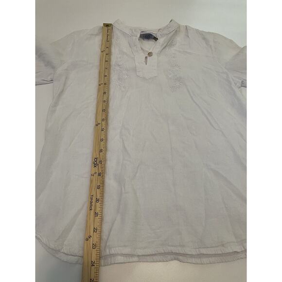 NWT Maya Jones Imports Size XS White Top 100% Cotton Handmade In Guatemala - Picture 6 of 6